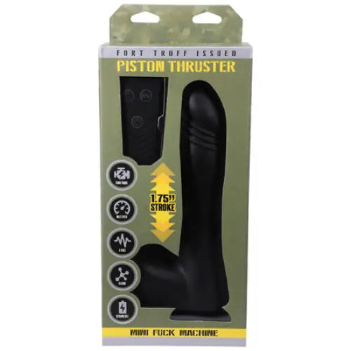 Sunny-yellow dildo-Fort Troff Piston Thruster Mini Fuck Machine Rechargeable Remote-Controlled Silicone 8.5 in. Thrusting Dildo Black