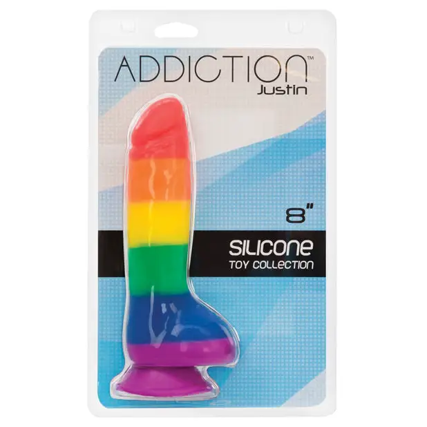 Checkered dildo-Addiction Justin 8" Dildo - Rainbow