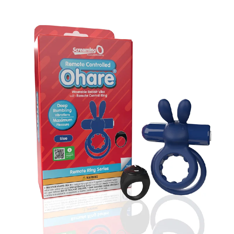 Tech-enhanced masturbator-Screaming O Remote Controlled Ohare Vibrating Ring Blue