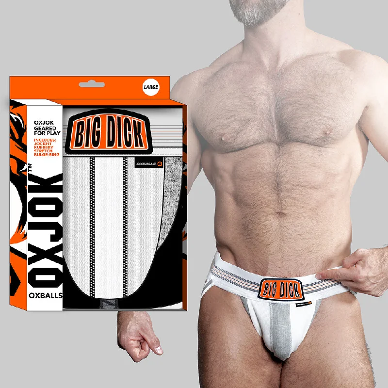 Ultra-smooth masturbator sleeve-Oxballs Oxjok Bulger Pumper-Sack Slider Jock White Snow M