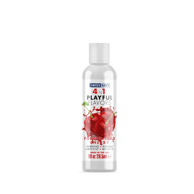 lubricant for spear guns-Swiss Navy 4-in-1 Playful Flavors - Pop'n Wild  Cherry - 1 Fl. Oz.