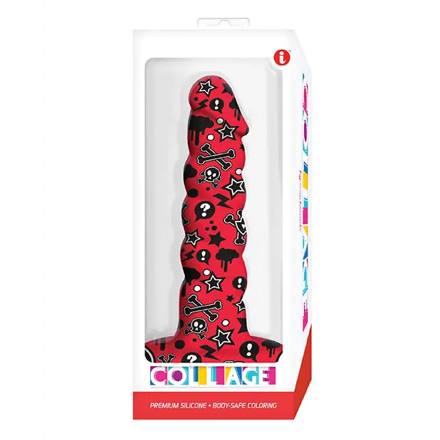 Static dildo-Collage Goth Girl Twisted Silicone Dildo