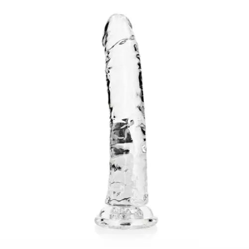 Sandy dildo-RealRock Crystal Clear Slim 9 in. Dildo Clear