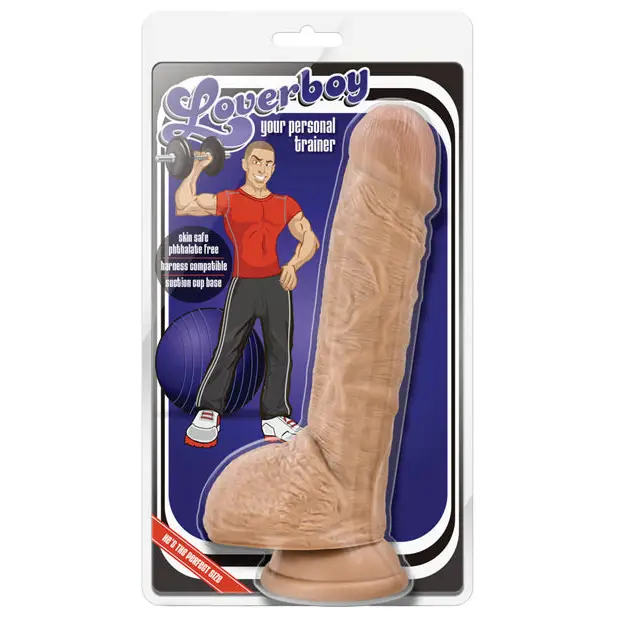 Stiff dildo-Blush Loverboy Your Personal Trainer Realistic 9 in. Dildo with Balls & Suction Cup Tan