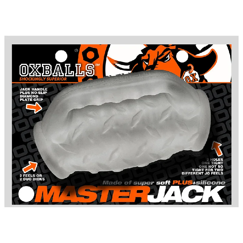 Travel stroking device-OxBalls Masterjack Double Penetration Jo Clear Ice