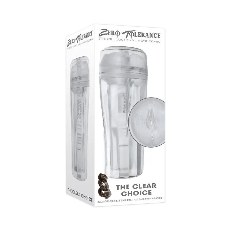 Affordable stroking toy-Zero Tolerance The Clear Choice Stroker TPE Clear