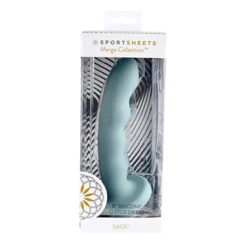 Hanging dildo-Sportsheets Merge Collection Sage 8 in. Silicone G-Spot Dildo with Suction Cup Green