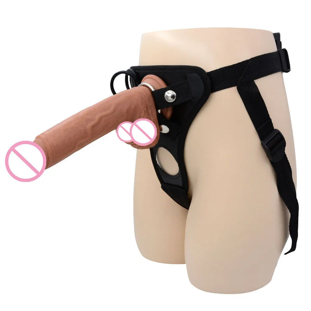 Cutting-edge dildo-Men's Strap-on Realistic Penis Dildo Pants Sex Toys for Men Gay Strapon Harness Belt Adult Games Huge Consoladores Adult Toys