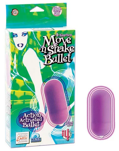 anal stimulation toy with vibrator accessories-lubricant for buttonhole makers-4 Function Move And Shake Bullet - Purple