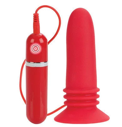 sex toy bag for storage and travel accessories-lubricant for trekking poles-10-Function Adonis Vibrating Probe - Red