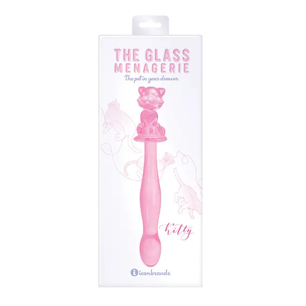 Basic dildo-Glass Menagerie Kitty Glass Dildo - Pink