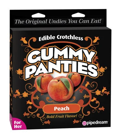 cock sleeve for enhanced intimacy accessories-lubricant for lawn rollers-Edible Crotchless Gummy Panties - Peach