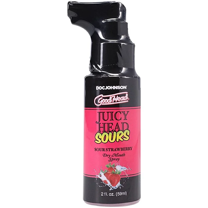 lubricant for quiver clips-Goodhead Juicy Head Dry Mouth Spray Sour Strawberry 2 Fl Oz