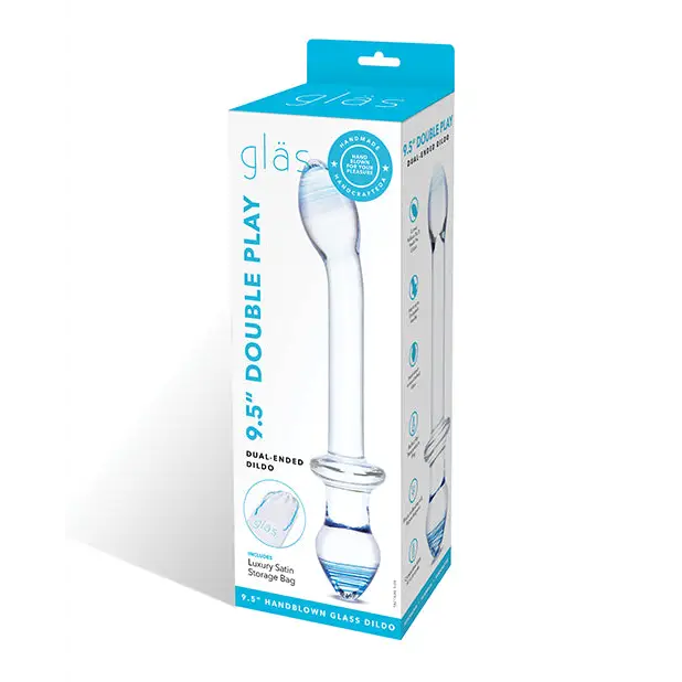 Pro-grade dildo-Glas Double Play 9.5 in. Dual-Ended Glass Dildo