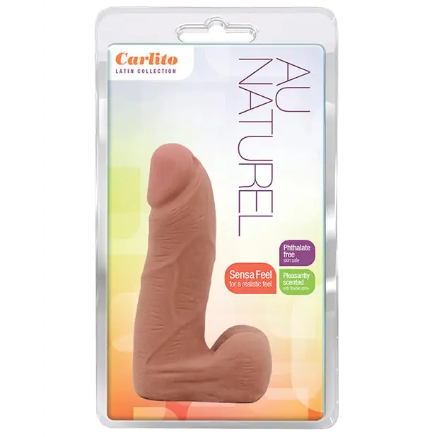 Mechanical dildo-Blush Au Naturel Carlito 5 in. Posable Dual Density Dildo with Balls Tan