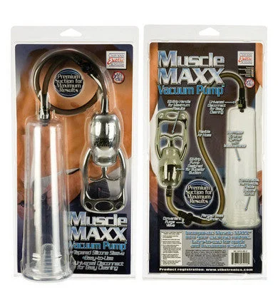 rechargeable vibrating cock ring with heat settings accessories-lubricant for gun safes-Muscle Maxx Vacuum Penis Pump - Clear