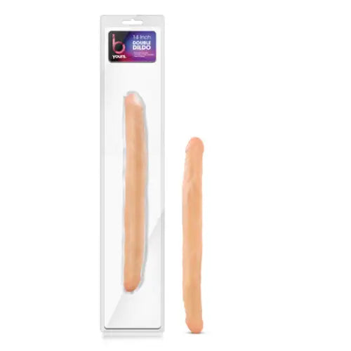 Silver-lined dildo-Blush B Yours 14 in. Double Dildo Beige