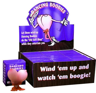 vibrating strap-on for couples accessories-lubricant for model rockets-Wind-Up Dancing Boobies - Display of 12