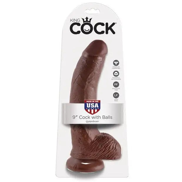 Muted dildo-King Cock 9" Realistic Dildo with Balls