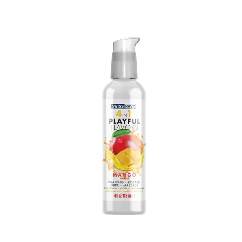 lubricant for sonar devices-Swiss Navy 4-in-1 Playful Flavors - Mango 4 Oz