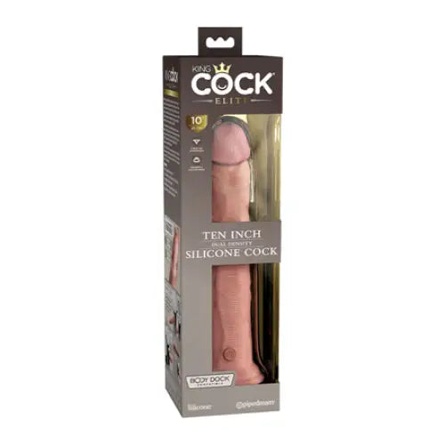 Mustard dildo-Pipedream King Cock Elite 10 in. Dual Density Silicone Cock Realistic Dildo With Suction Cup Beige