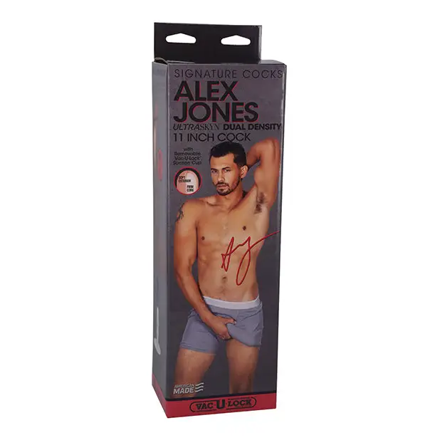 Secure dildo-Signature Cocks Alex Jones ULTRASKYN 11 in. Dual Density Dildo with Removable Vac-U-Lock Suction Cup Tan