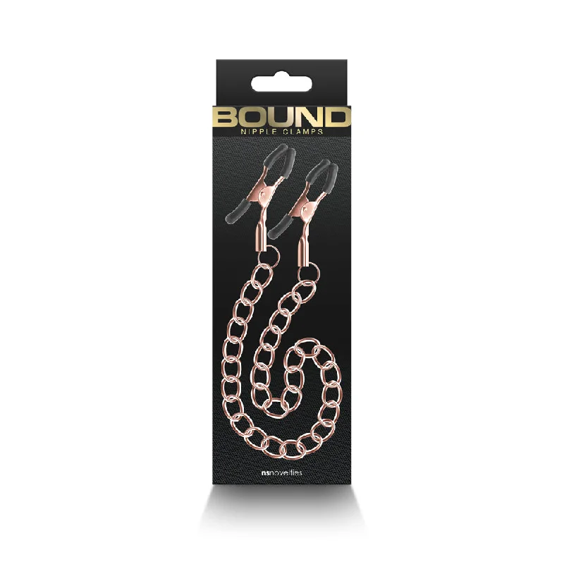 Easy-wash masturbator-Bound Nipple Clamps DC2 Rose Gold