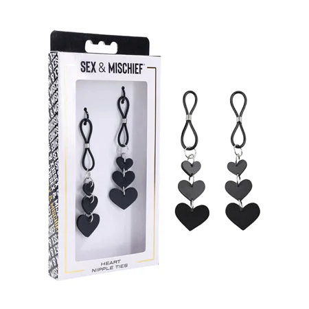 Travel-ready gadget toy-Sportsheets Sex & Mischief Heart Nipple Ties