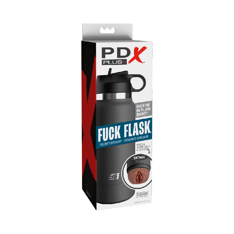 Premium male sleeve-PDX Plus Fuck Flask Secret Delight Discreet Stroker Grey Bottle Brown