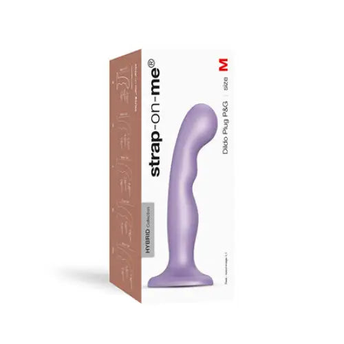 Strobe dildo-Strap-On-Me Hybrid Collection Silicone Dildo Plug P&G Metallic Lilac M