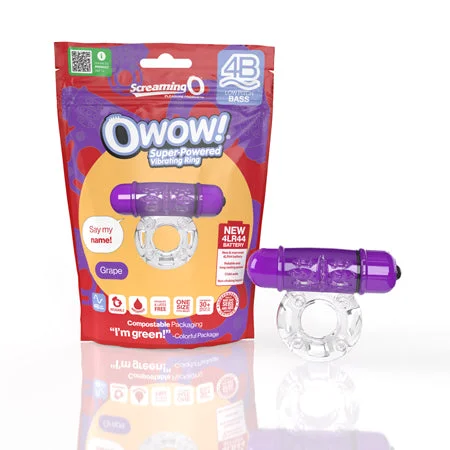 Heated stroking toy-Screaming O 4B OWow Vibrating Cockring Grape