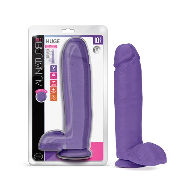 Sandy dildo-Blush Au Naturel Bold Huge 10 in. Posable Dual Density Dildo with Balls & Suction Cup Pink