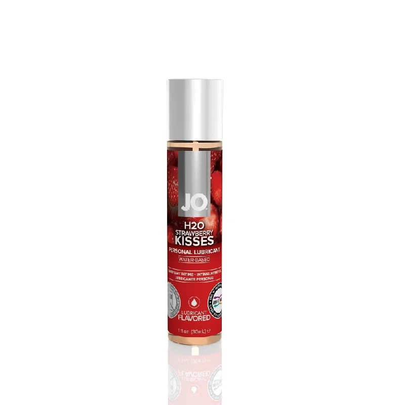 lubricant for leather punches-JO H2O STRAWBERRY KISSES LUBRICANT 30ML