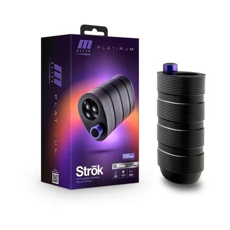 Powerful stimulation sleeve-M Elite Platinum Strok Black