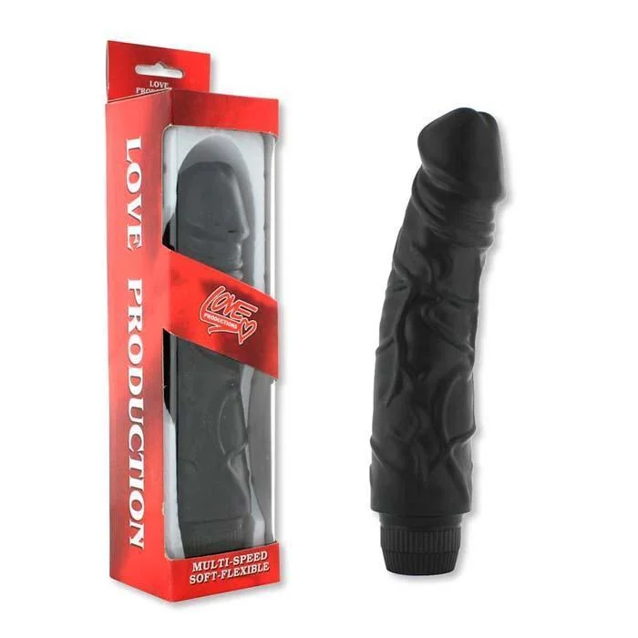 Steel dildo-Perfect Pleasure Vibrating Dildo 22 cm (Black)