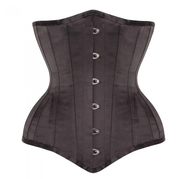 corset with metallic texture-Nataly Steel Boned Waist Taiming Corset With Hip Gores