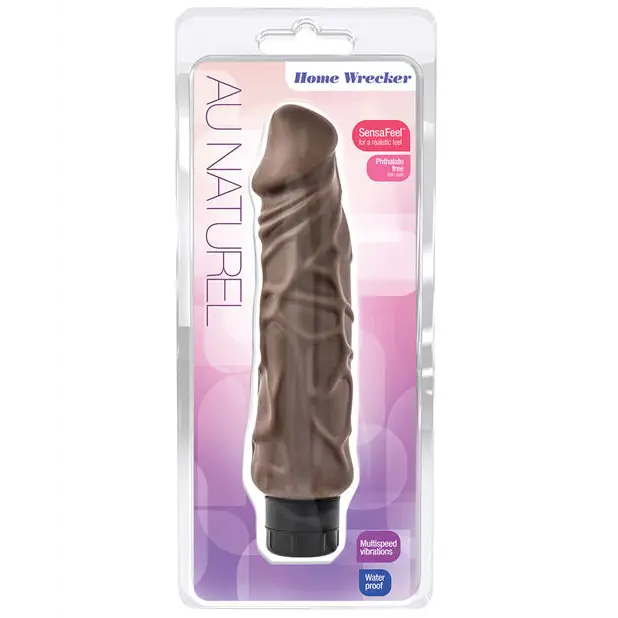 Ornamental dildo-Blush Au Naturel Home Wrecker 9.5 in. Dual Density Vibrating Dildo Brown