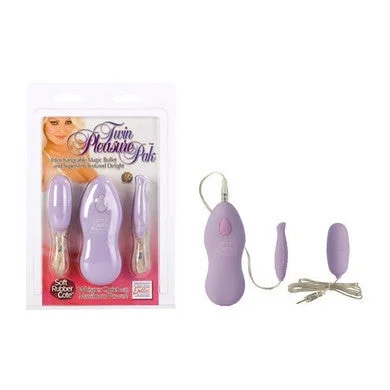 vibrating anal toy for intense pleasure accessories-lubricant for prize cranes-Twin Pleasure Pak Bullets - Purple