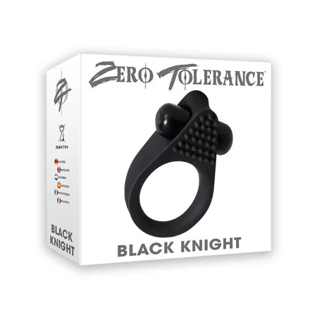 Portable pleasure sleeve-Zero Tolerance Black Knight Vibrating Cockring Black