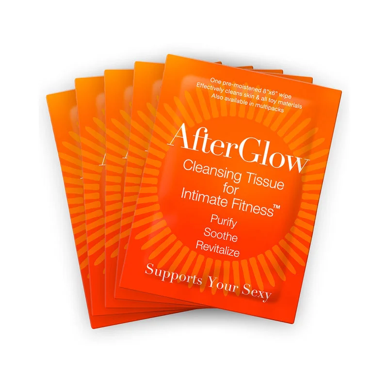 Mini gadget sleeve-AfterGlow Cleansing Tissues for Intimate Fitness Singles 50-Pack