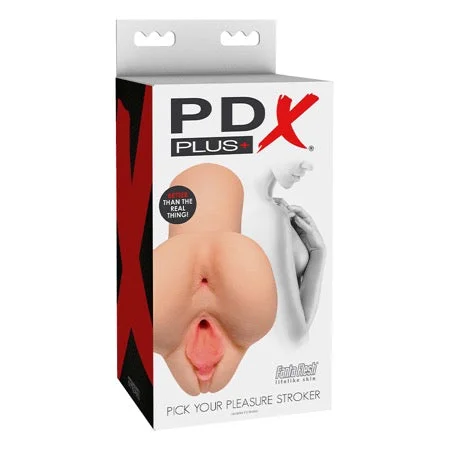 Discreet stroking toy-PDX Plus Pick Your Pleasure Dual Entry Stroker Beige