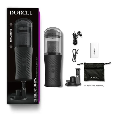 Travel gadget sleeve-Dorcel Thrust Blow Rechargeable Thrusting Vaginal Masturbator with Removeable Suction Cup