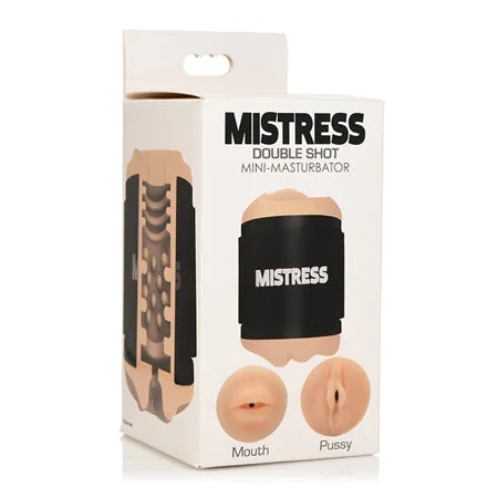 Easy-clean gadget sleeve-Curve Toys Mistress Double Shot Mini Masturbator Mouth & Pussy Light