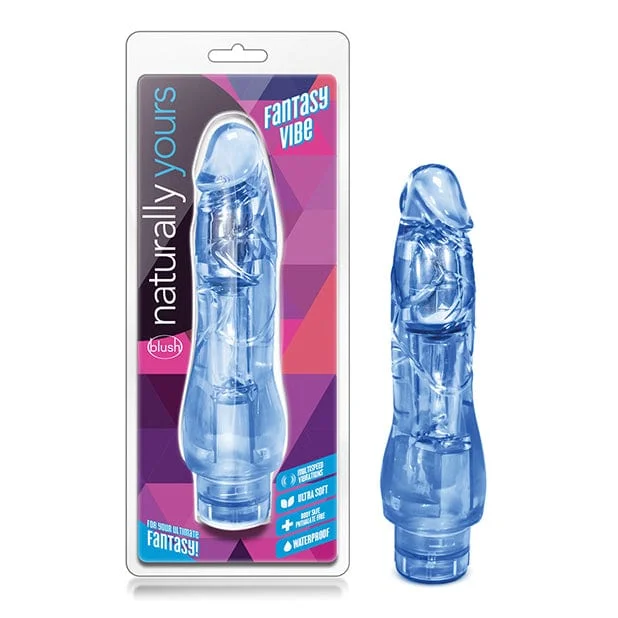 Twinkling dildo-Blush Novelties - Naturally Yours Fantasy Vibe Realistic Vibrating Dildo 8.5"(Blue)