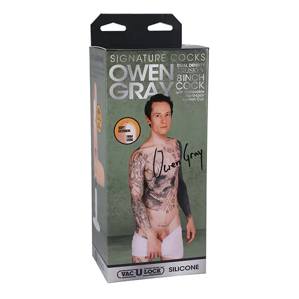 Wilderness dildo-Signature Cocks Owen Gray 8 in. Dual Density Silicone Dildo with Removable Vac-U-Lock Suction Cup Beige