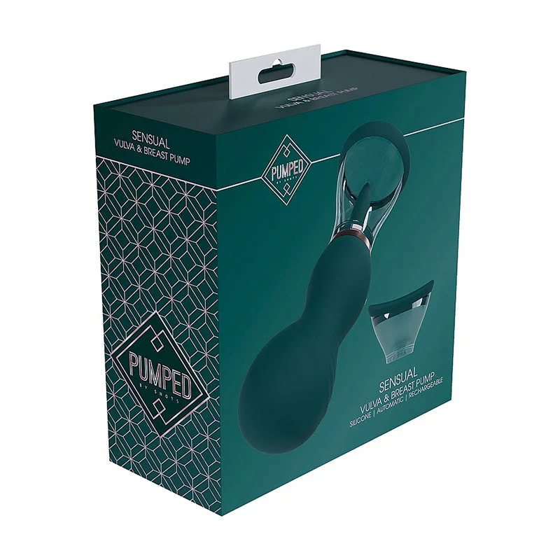 Portable pleasure sleeve-Pumped Sensual Automatic Rechargeable Vulva & Breast Pump Forest Green