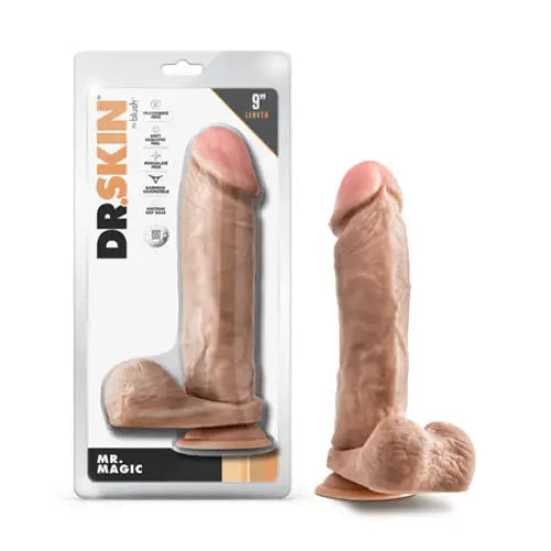 Cloud-connected dildo-Blush Dr. Skin Mr. Magic 9 in. Dildo with Balls Beige