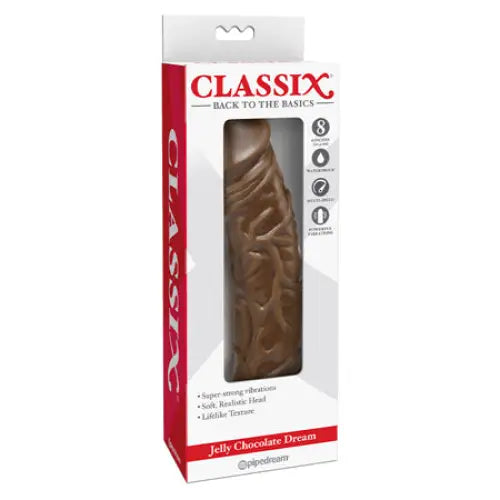 Hand-painted dildo-Classix Jelly Chocolate Dream 8 in. Realistic Vibrating Dildo