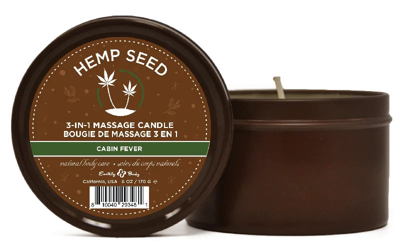 lubricant for archery releases-Hemp Seed 3-in-1 Massage Candle Cabin Fever 6oz/  170 G