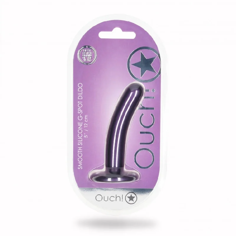 Rounded dildo-Smooth G-Spot Dildo - 5'' / 12 cm - Metallic Purple